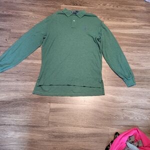 Green Long Sleeve Polo Shirt